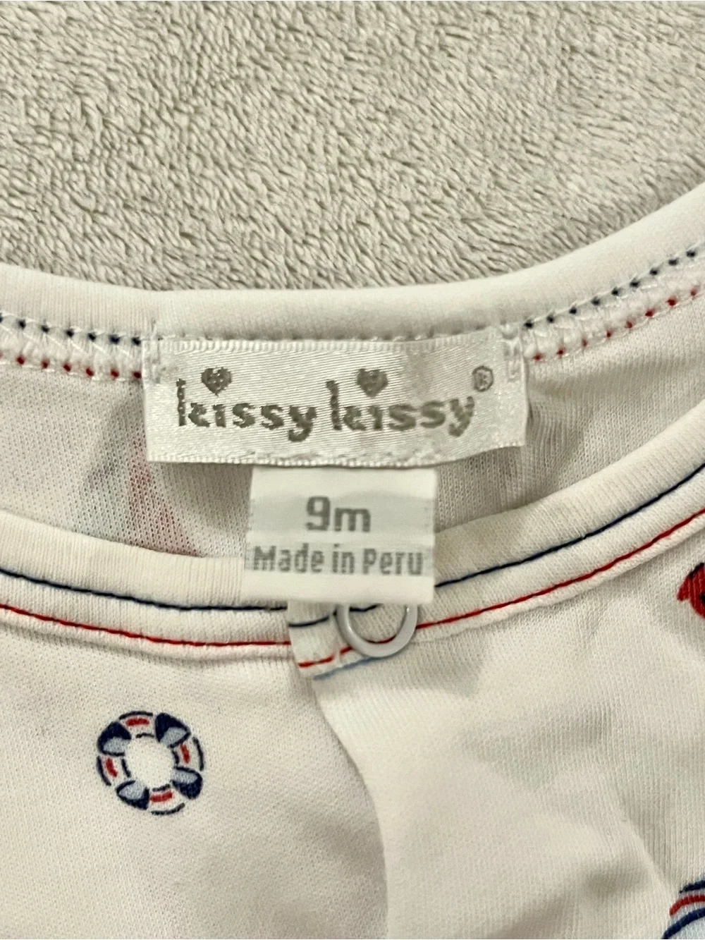 Kissy Kissy Baby Boy 6-9 Month Sailboat  Sleeveless Short Romper EUC